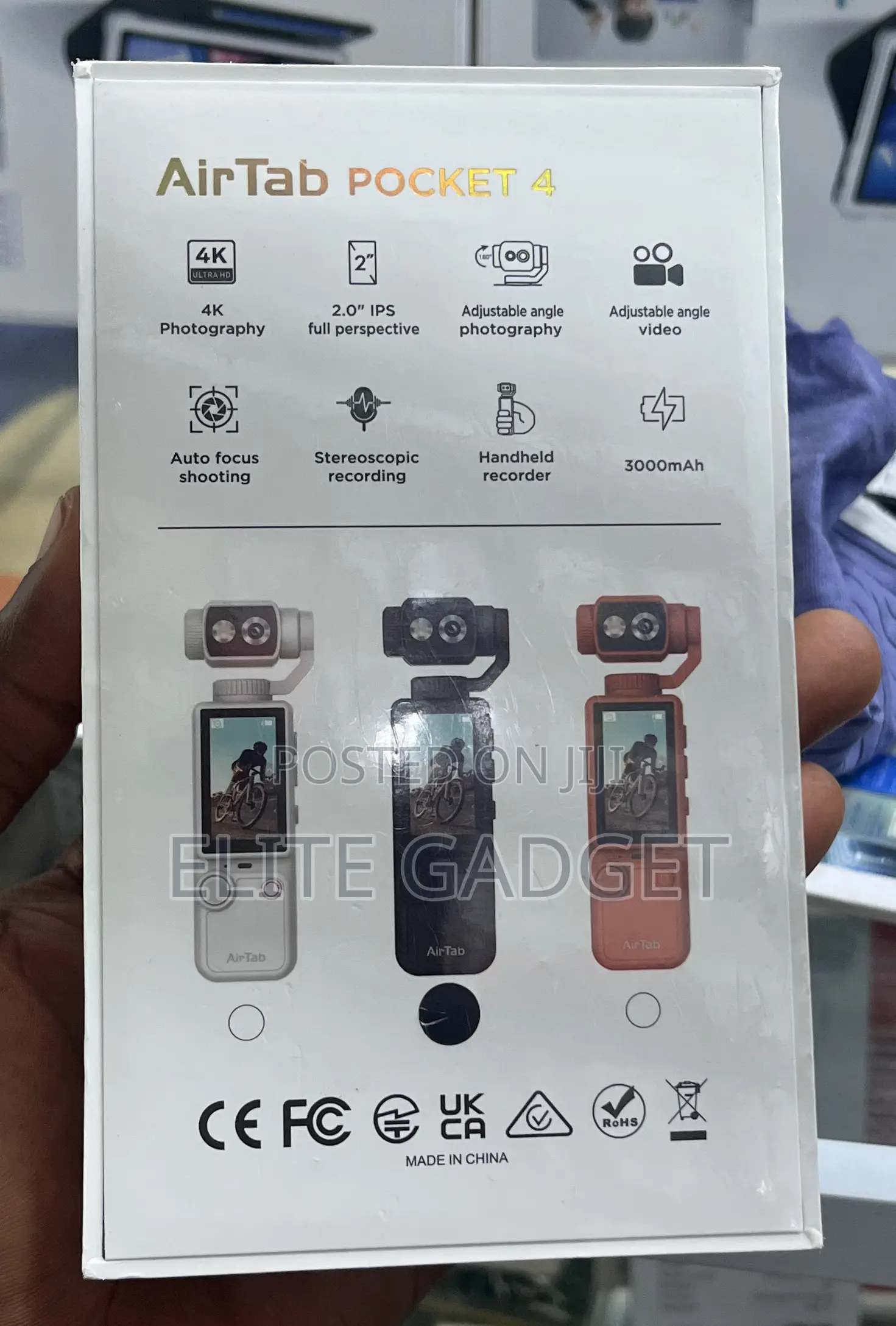 AirTab Pocket 4 Ultra HD Portable Gimbal Camera – Brand New
