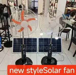Rechargeable Solar Fan + Solar Panel + 2 Led Bulbs + Remote Control
