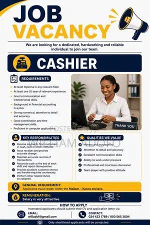 Front Desk Personnel and Cashier