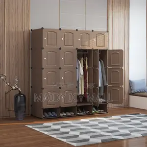 3D 16cubes Wardrobe With Shoe Rack