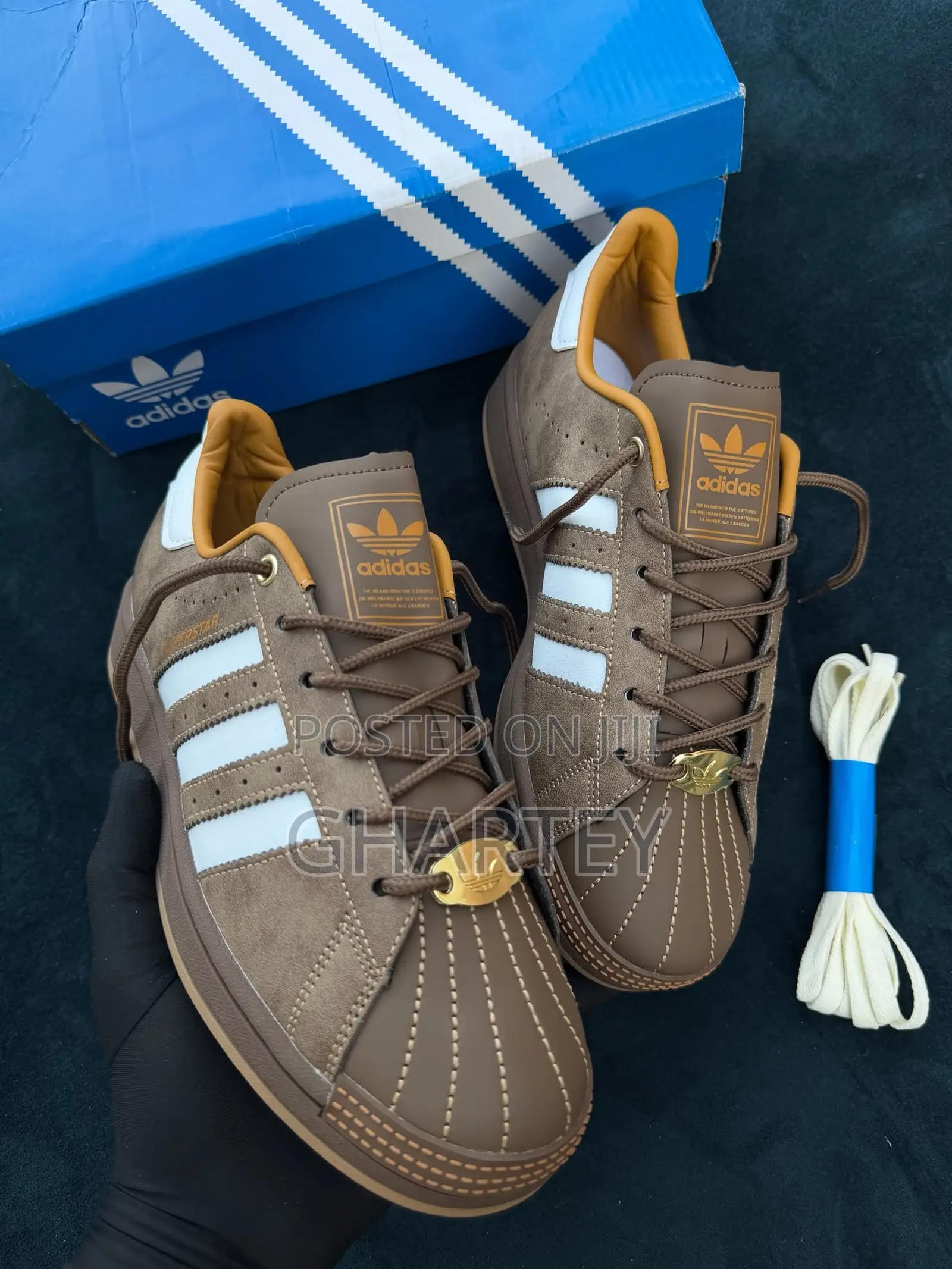 Adidas Superstar Premium Sneakers – Brown White | Classic Style
