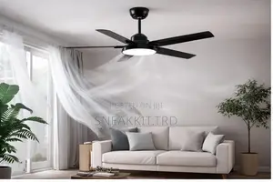 Modern 52 Inches Long Ceiling Fan With Remote Control Led Light