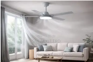 Modern 52 Inches Long Ceiling Fan With Remote Control Led Light