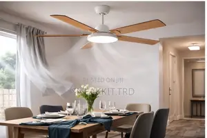 Modern 52 Inches Long Ceiling Fan With Remote Control Led Light
