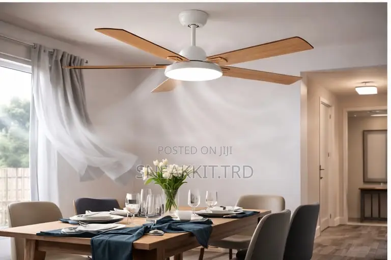Modern 52 Inches Long Ceiling Fan With Remote Control Led Light