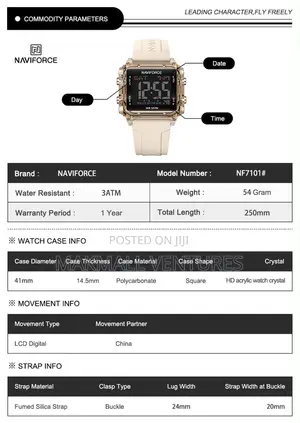 Naviforce Polycarbonate Versatile Digital Watch (NF 7101)
