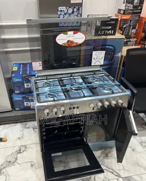Mediatech 5 Gas Burner Oven and Grill Auto Rotisserie Silver