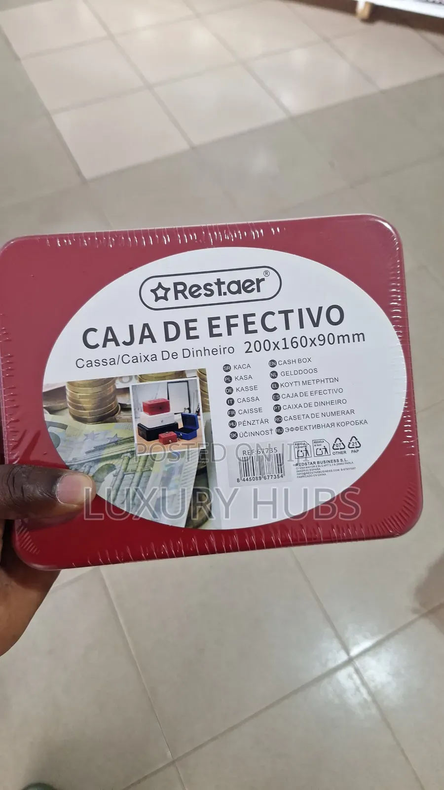 Restaer Metal Cash Box With Key Lock | 200×160×90mm | Secure Money