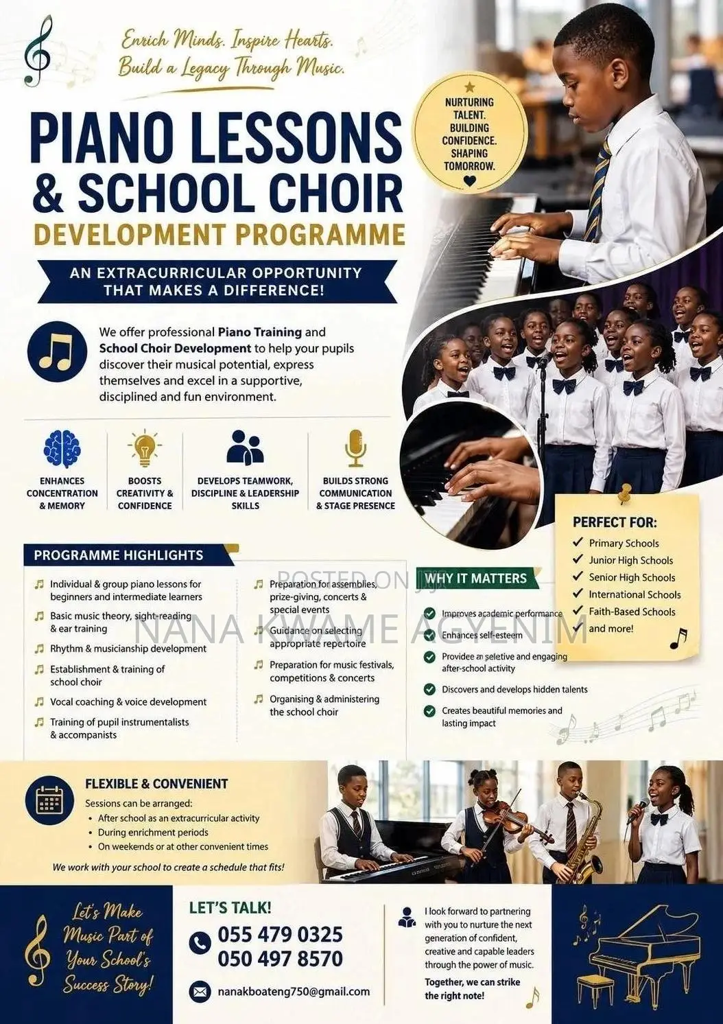 Piano Lessons and School Choir Development Program