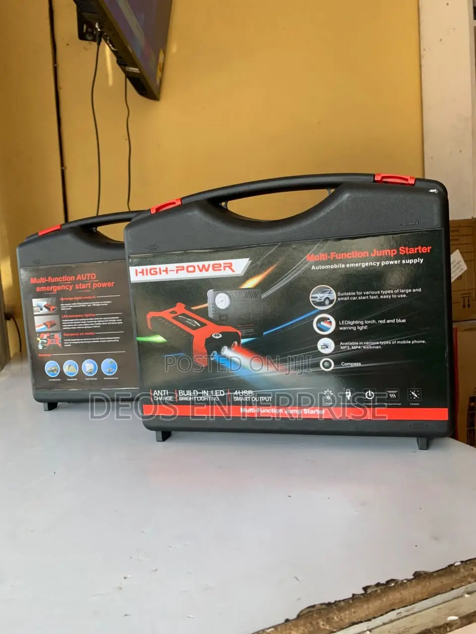 Jump Starter With Air Compressor AC Charger USB Power Bank