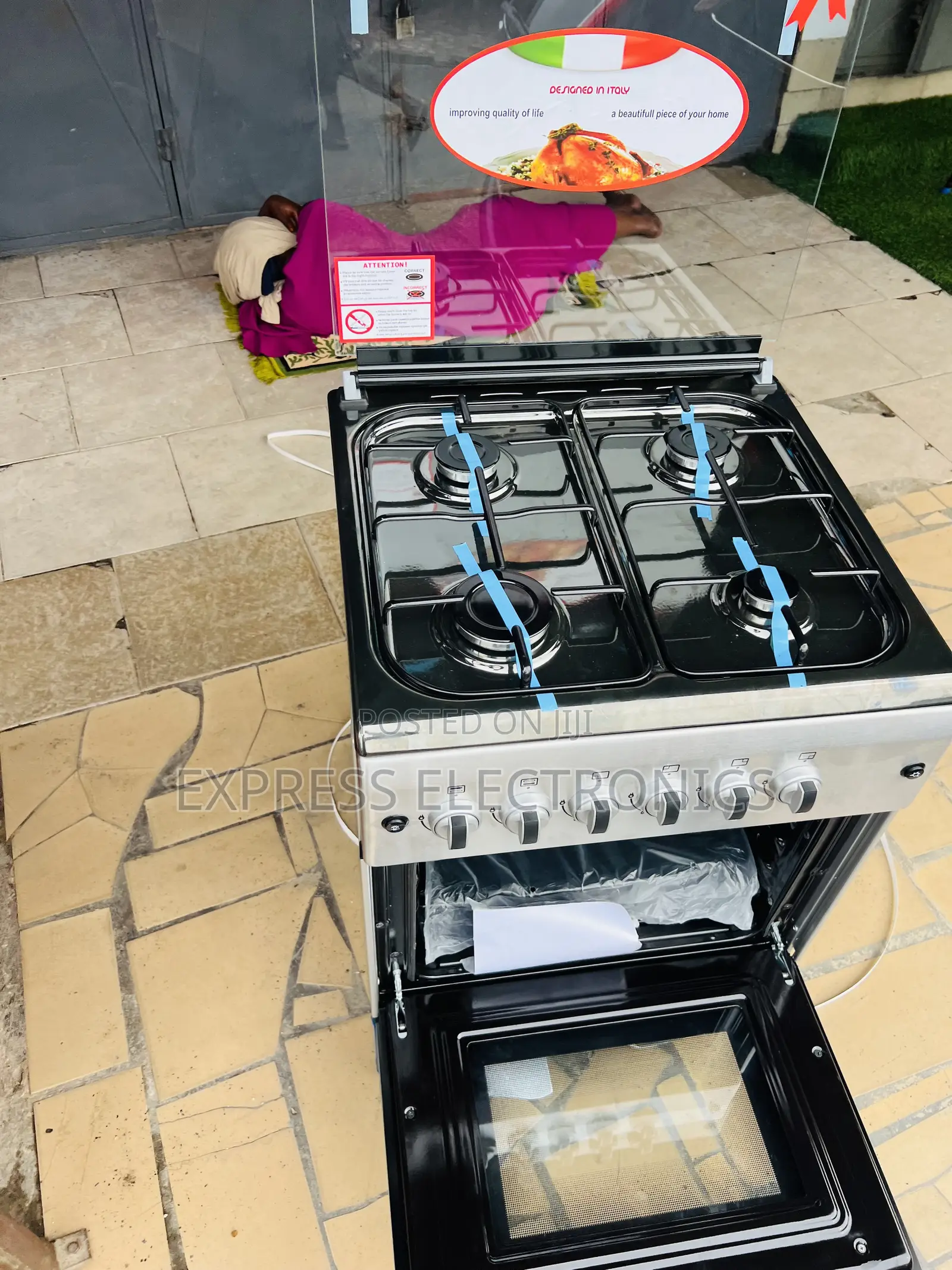 Spectacular Performance Sliver Gas Cooker Oven 4burner 60/60