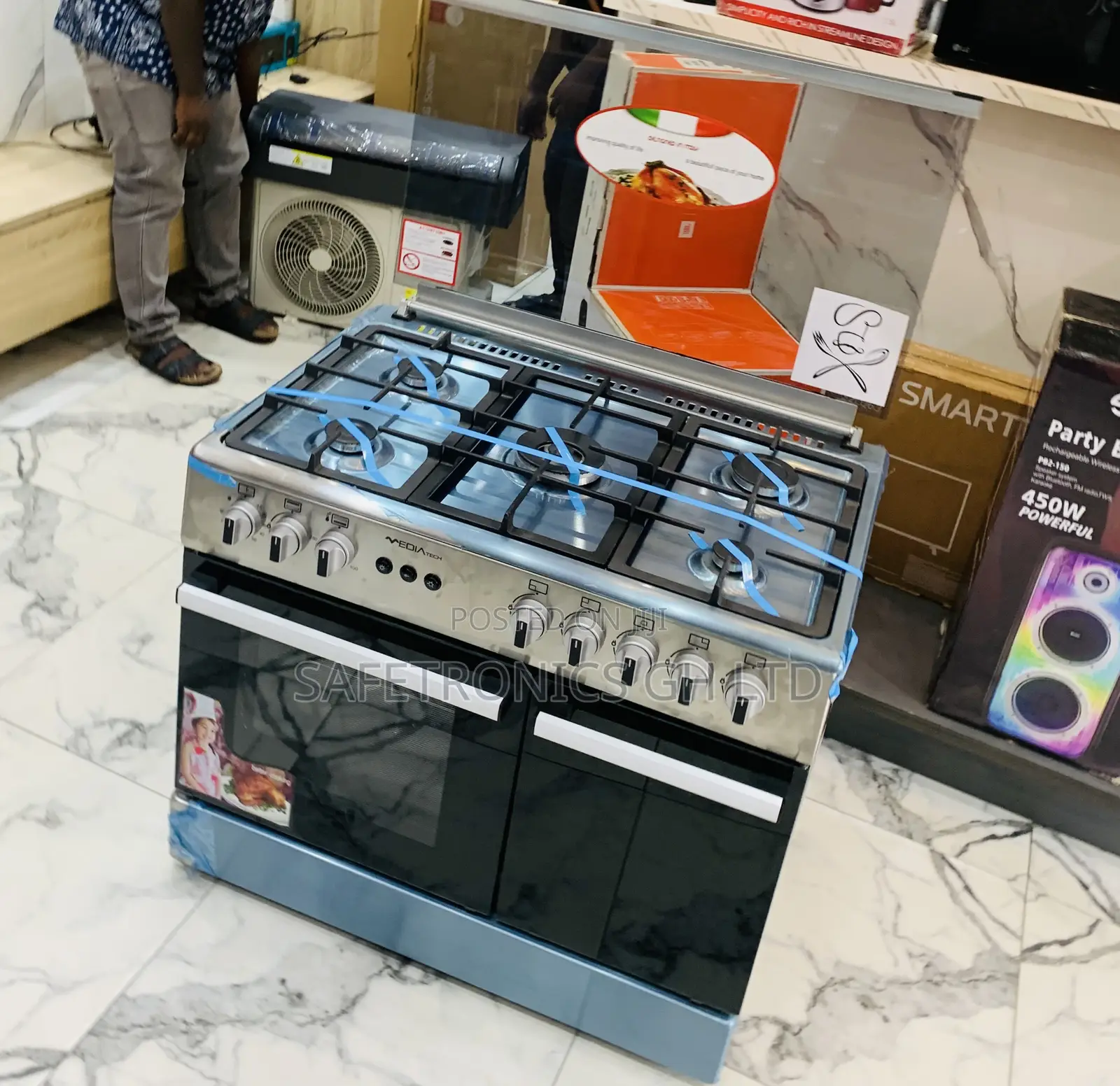 Just Grab Mediatech 5-Burner Gas Cooker Oven, Grill Auto Rotisserie