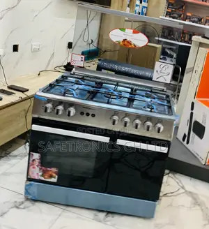 Prefect Mediatech 5-Burner Gas Cooker Oven, Grill Auto Rotisserie