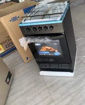 Purchase Black Midea 4-Burner Gas Cooker Oven Grill