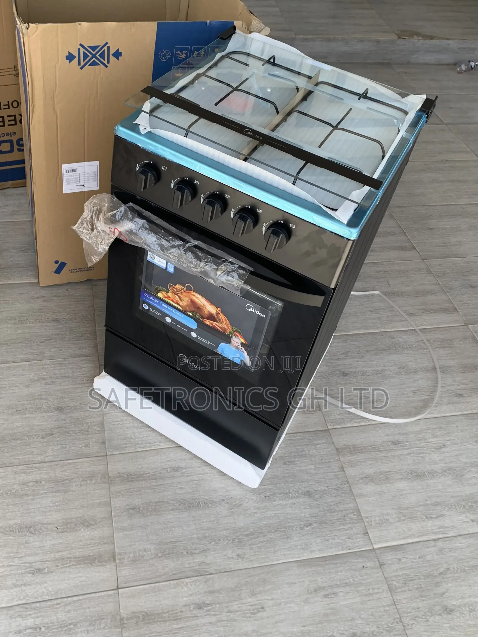 Exclusive Black Oven Grill Midea 4-Burner Gas Cooker