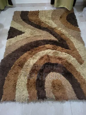 Modern Abstract Wave Shag Area Rug