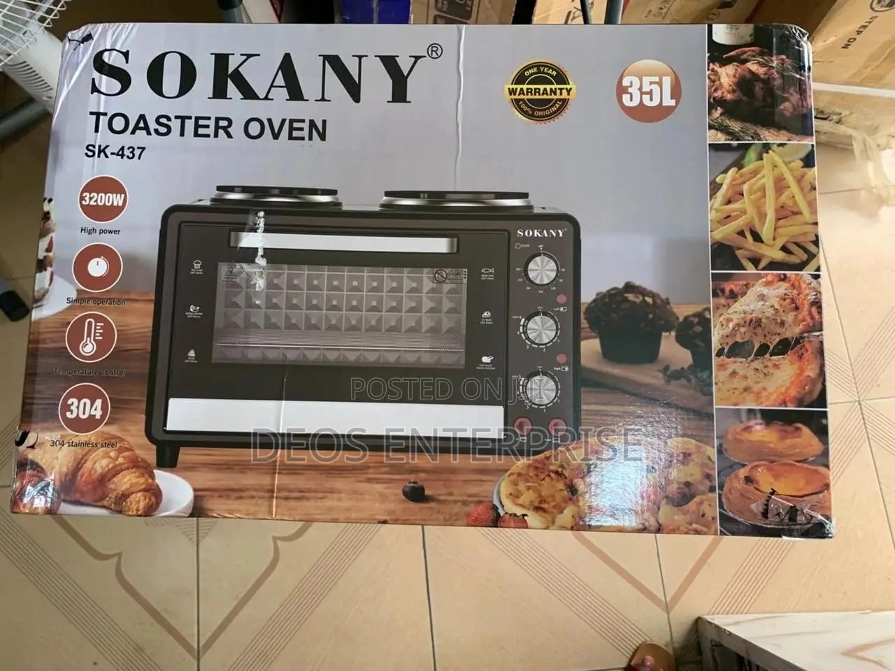 SOKANY SK-437 35L Toaster Oven With Dual Hot Plates 3200W