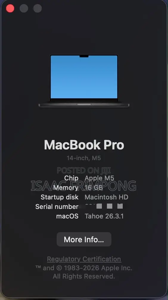 Laptop Apple MacBook Pro 2025 M5 16GB Apple M5 SSD 1T