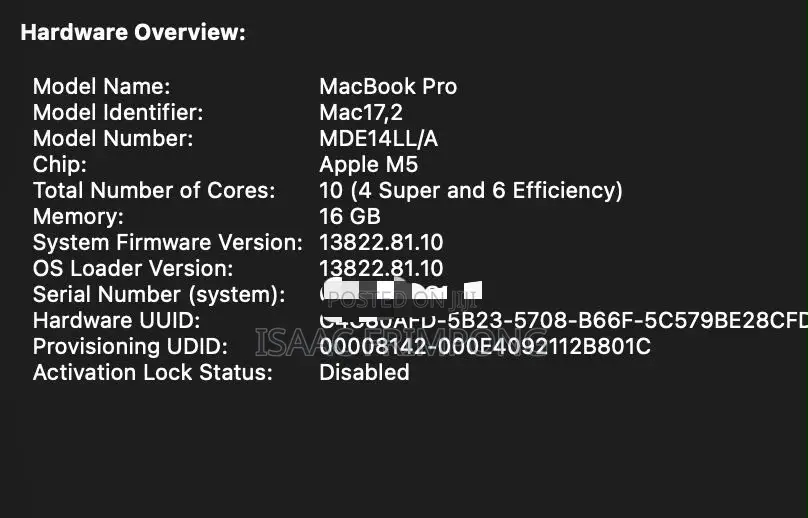 Laptop Apple MacBook Pro 2025 M5 16GB Apple M5 SSD 1T