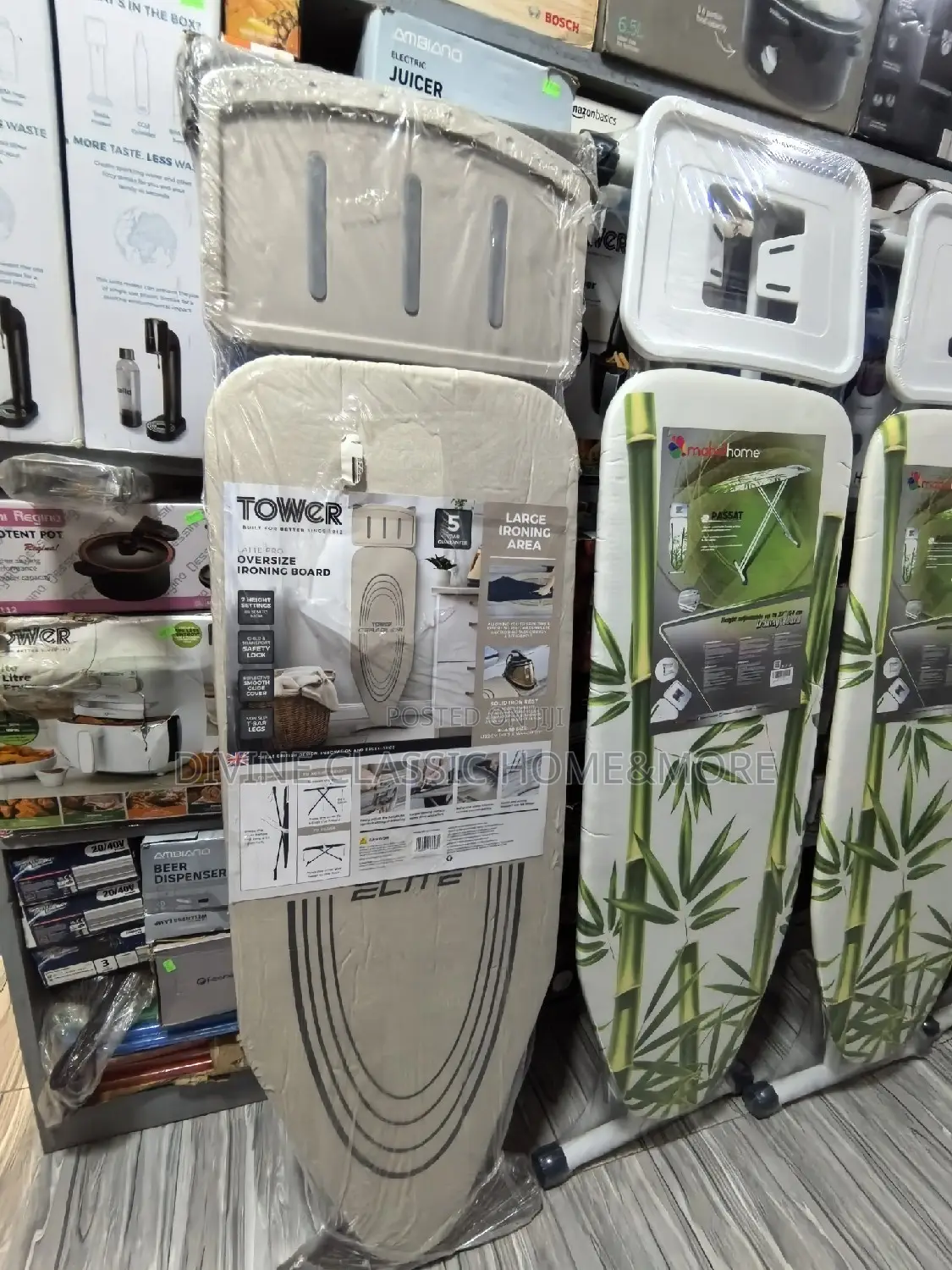 Mabelhome Ironing Board Made in Europe, Adjustable Height+ Extra Cover