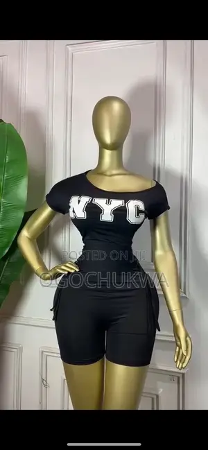 Brand New Black NYC 2-Piece Short Set