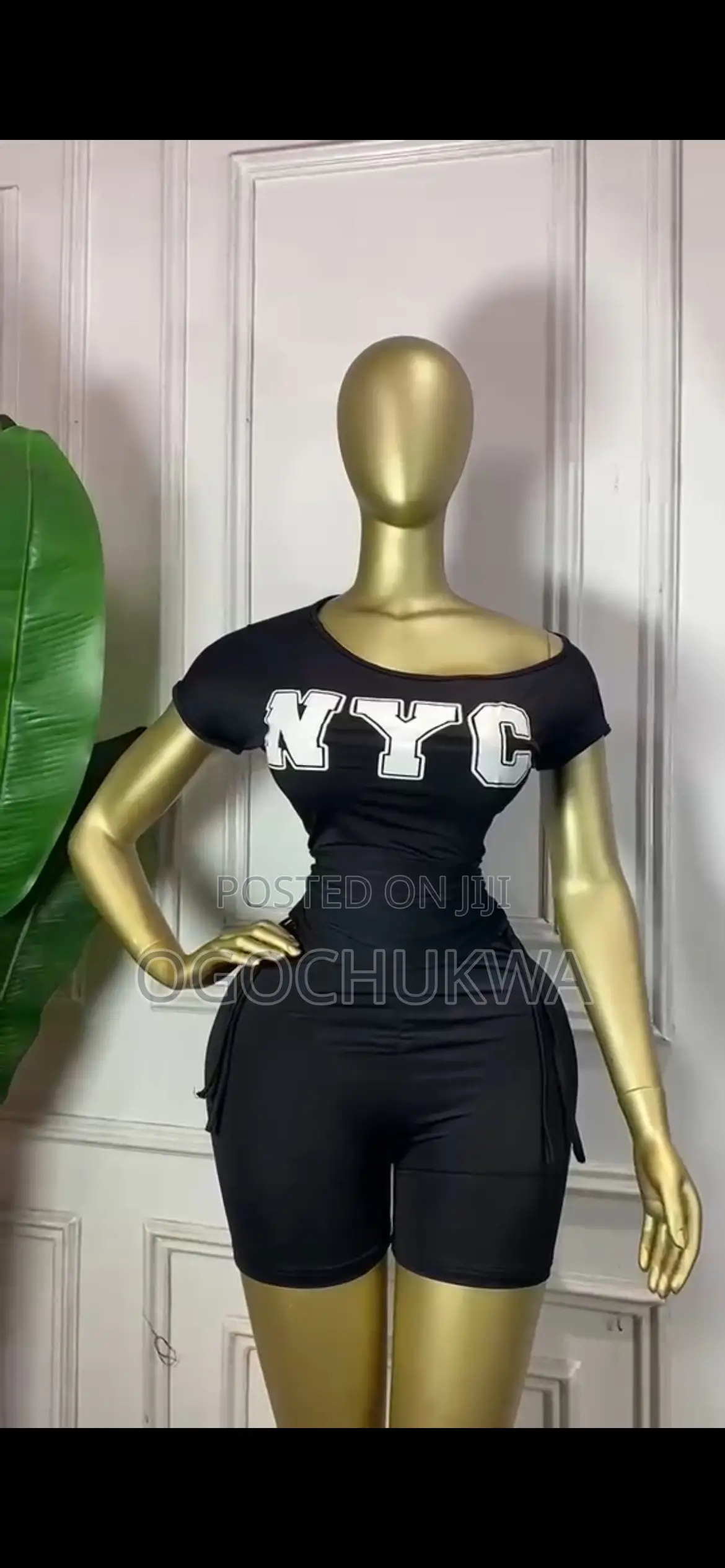 Brand New Black NYC 2-Piece Short Set