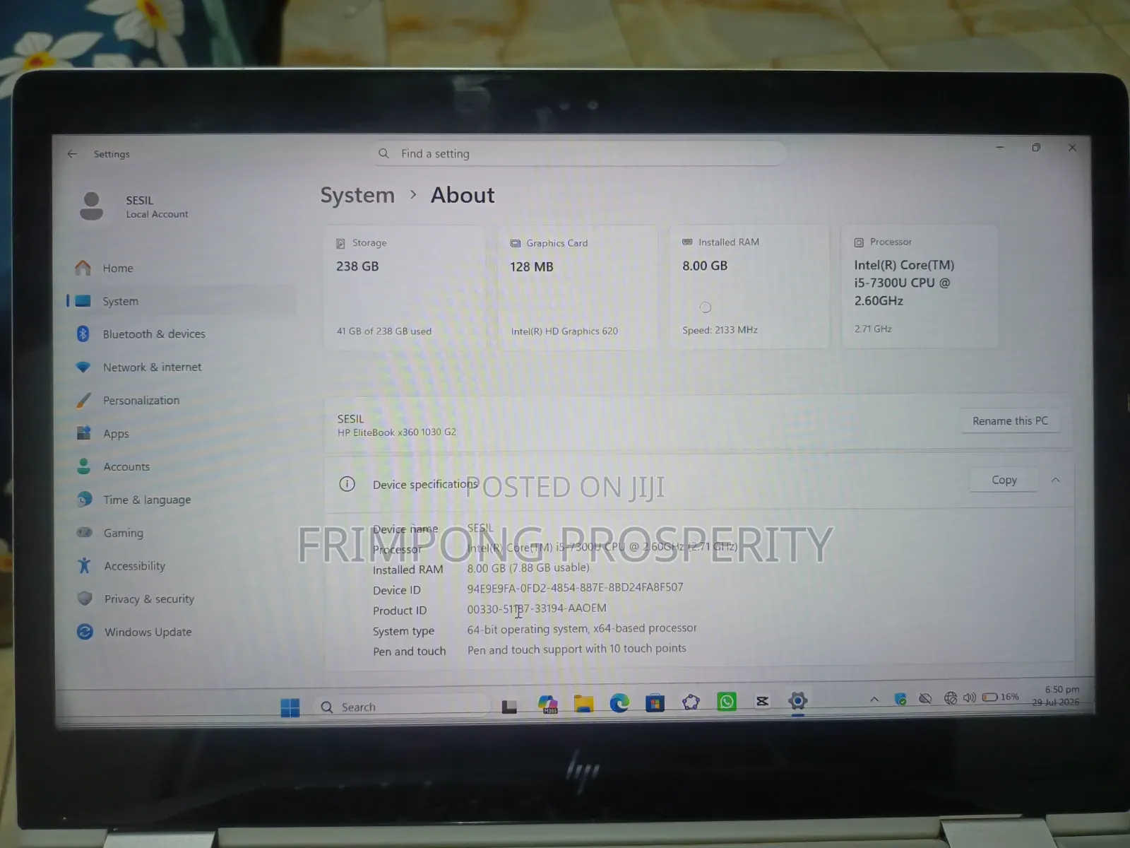 Laptop HP EliteBook 840 G6 8GB Intel Core i5 SSD 256GB