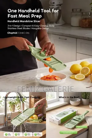 Oraimo ChopHub 3 in 1 Versatile Easy‐Clean Handheld Mandoline Slicer