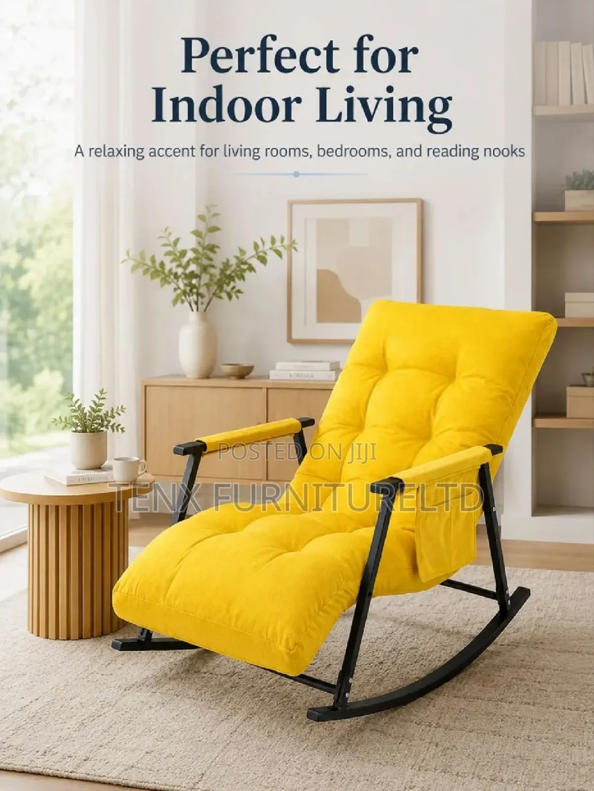 Padded Rocking Chair With Side Pocket -