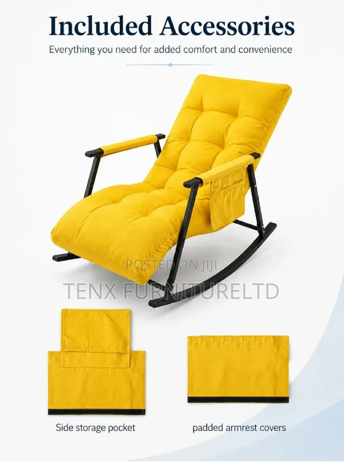 Padded Rocking Chair With Side Pocket -