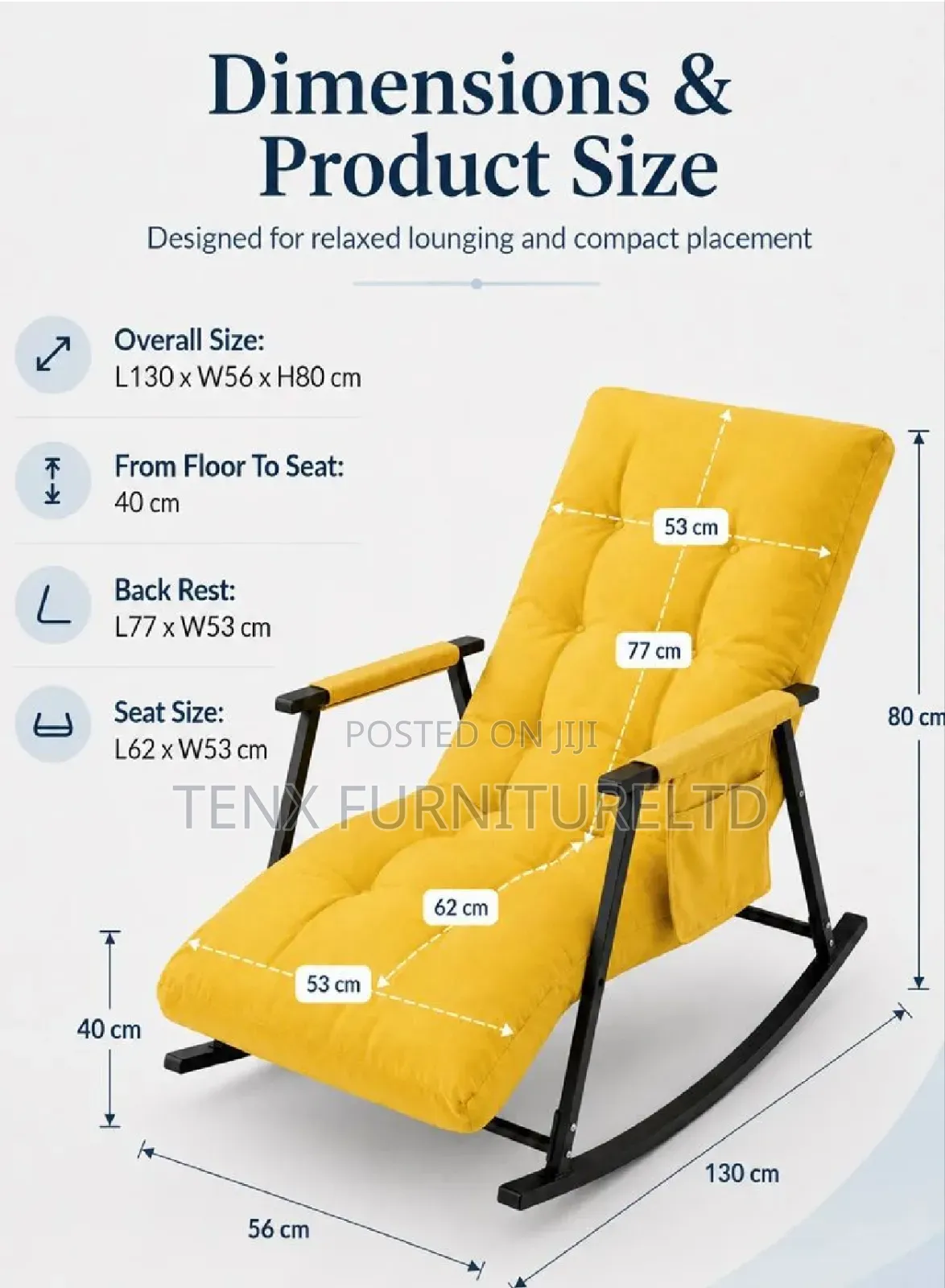 Padded Rocking Chair With Side Pocket -