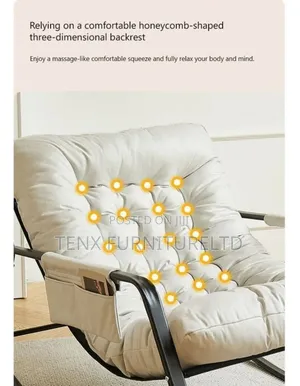 Rocking Chair With Side Pocket Anti-Tip Metal Base -