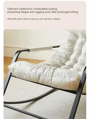 Rocking Chair With Side Pocket Anti-Tip Metal Base -