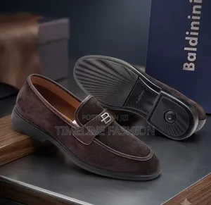 Baldinini Coffee Brown Men's Suede Leather Shoes Size 39-46