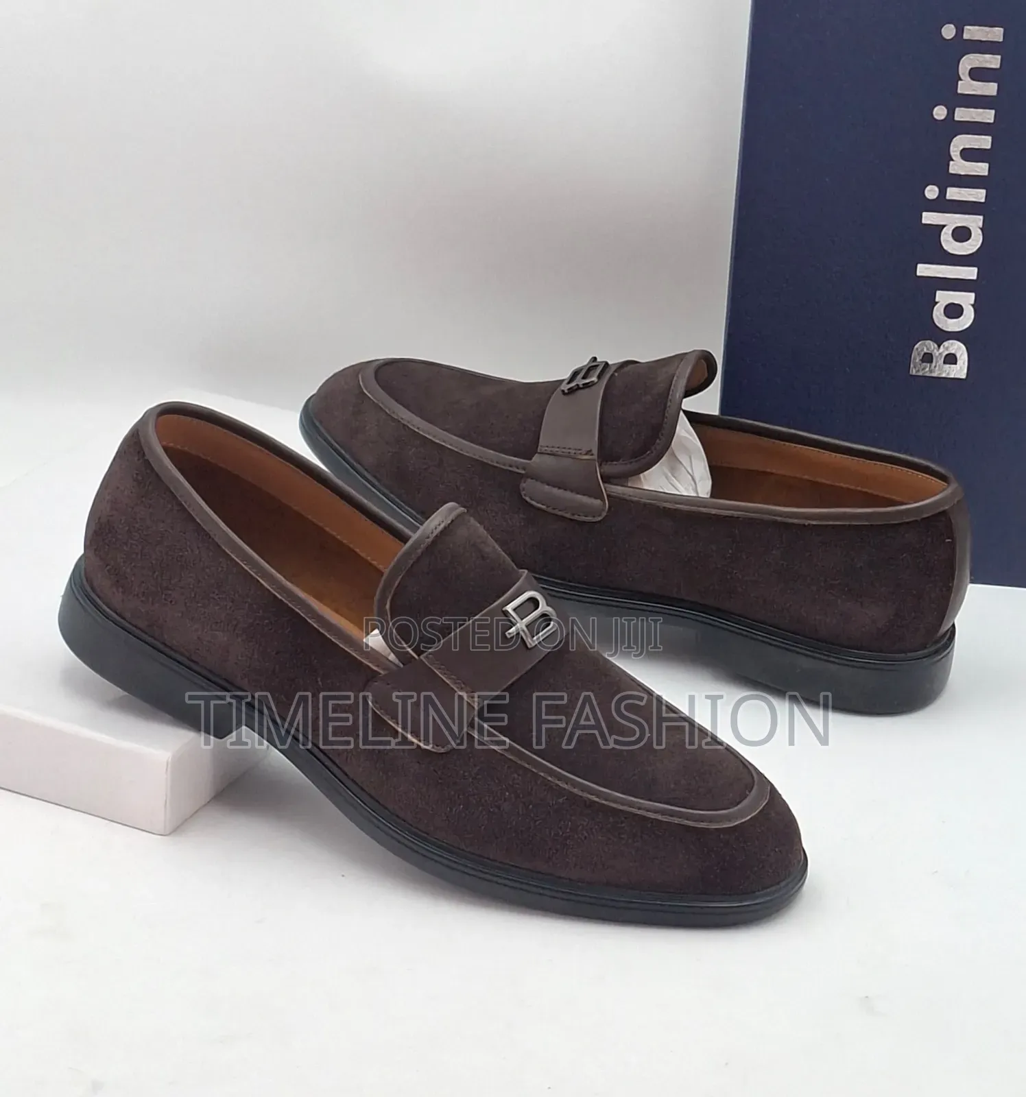 Baldinini Coffee Brown Men's Suede Leather Shoes Size 39-46