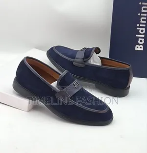 Baldinini Navy Blue Suede Easy Fix Men's Shoes