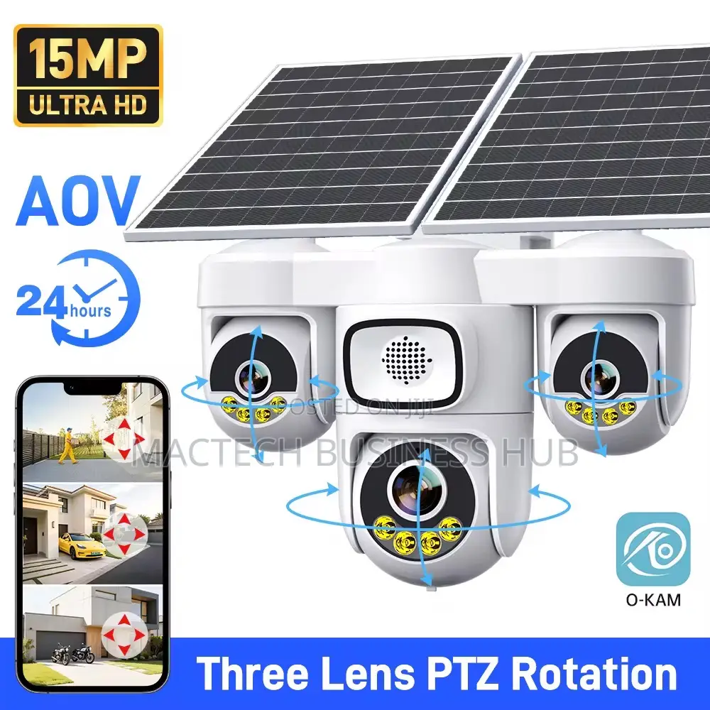 Solar Powered 4g/WiFi PTZ Security Camera With Dual Solar Panels