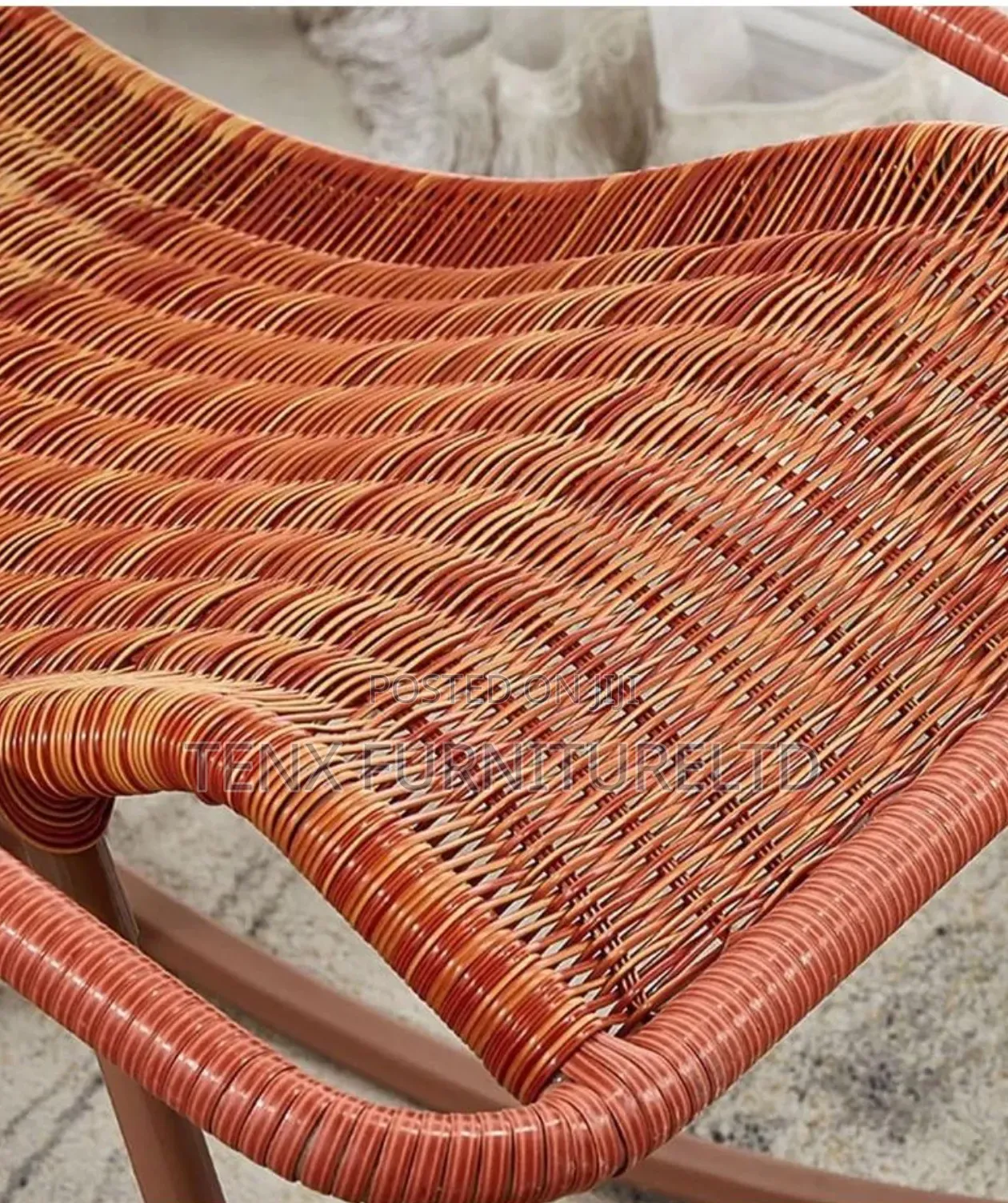 Rattan Style Rocking Chair With Footrest - Hand-Woven