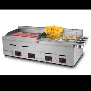 Commercial Deep Fryers Grill Pan With Barbecue Machine