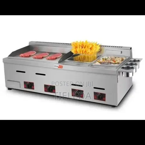 Commercial Deep Fryers Grill Pan With Barbecue Machine