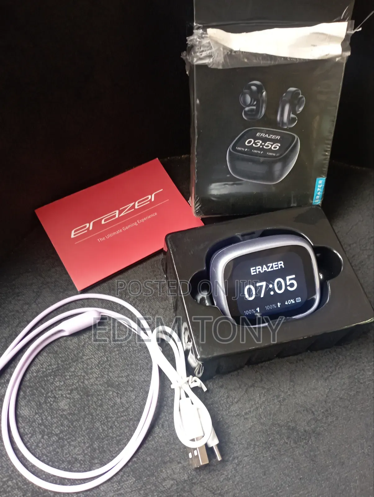 Lenovo Erazer XF28 Open-Wear Stereo Clip-on Earbuds in Purple