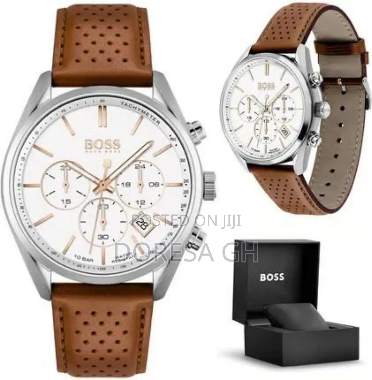 Boss Hugo Boss Chronograph Leather Watch for Men – Classic Wristwatch