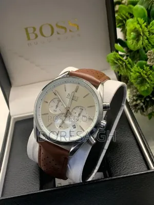 Boss Hugo Boss Chronograph Leather Watch for Men – Classic Wristwatch