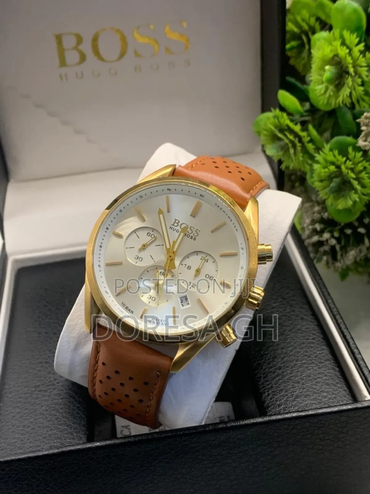 Boss Hugo Boss Chronograph Leather Watch for Men – Classic Wristwatch