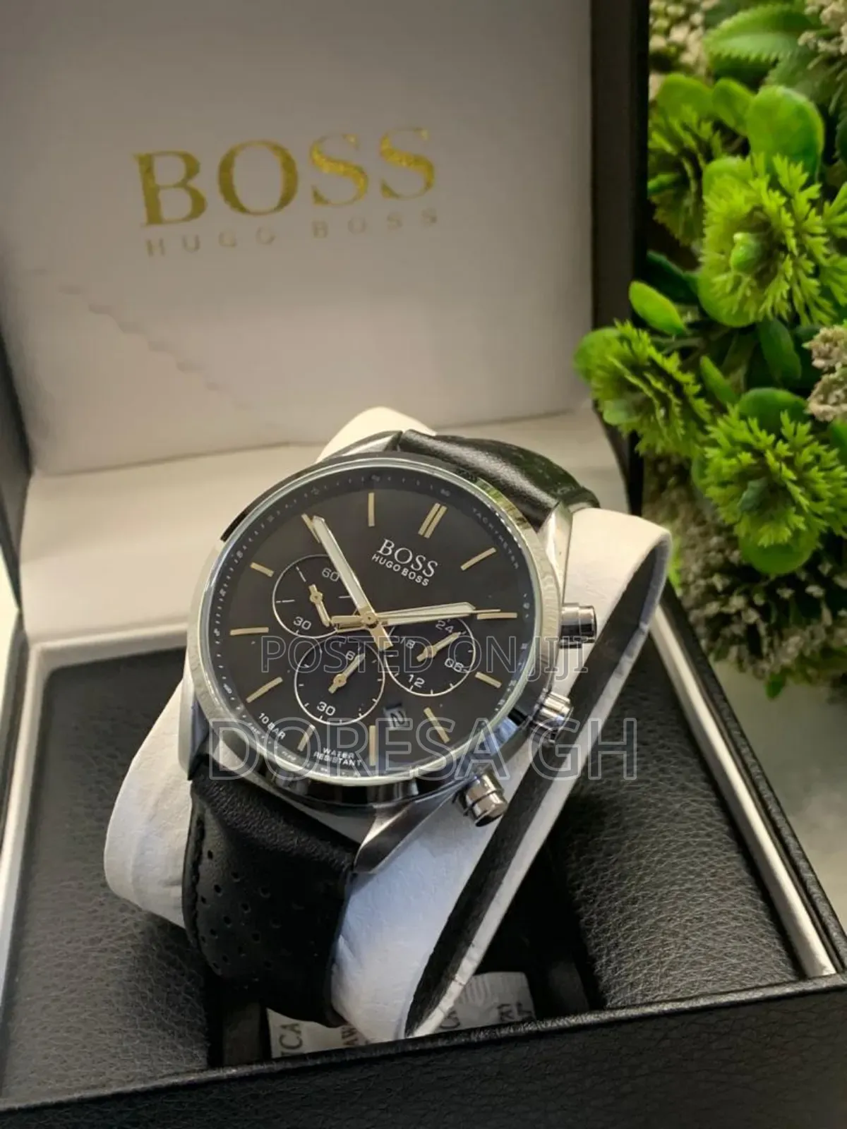 Boss Hugo Boss Chronograph Leather Watch for Men – Classic Wristwatch