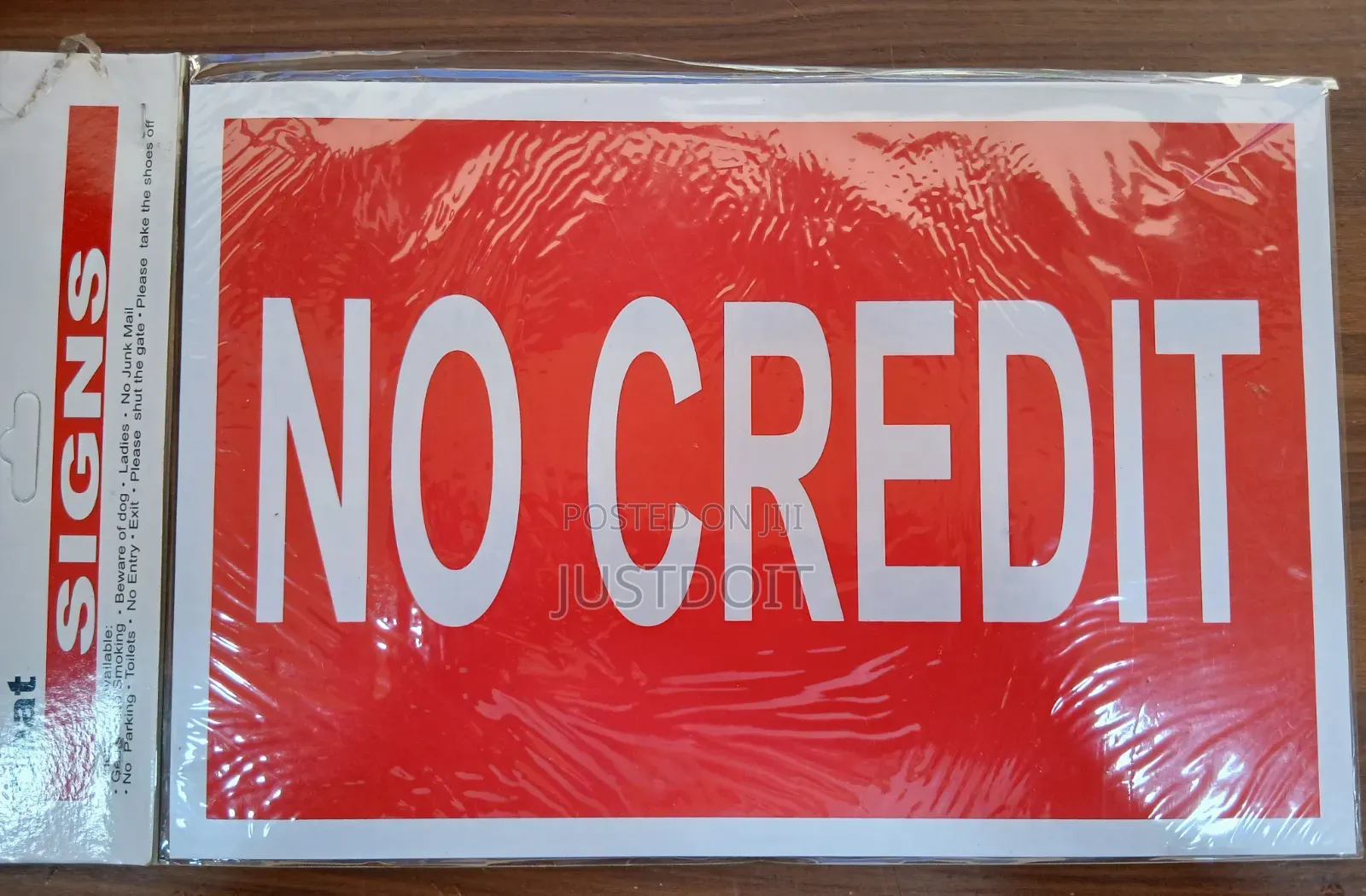 No Credit Sign