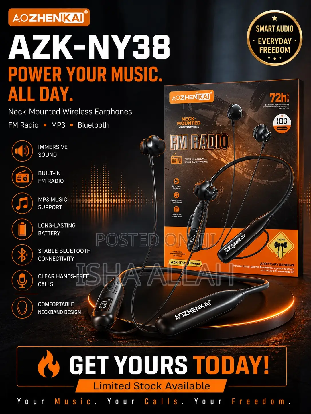 AOZHENIKAI AZK-NY38 — BassFlex Pro Power Your Music. All Day.  A