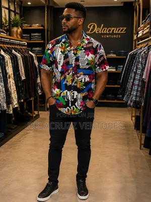 Vintage Crepe African Print Shirts for Men and Women