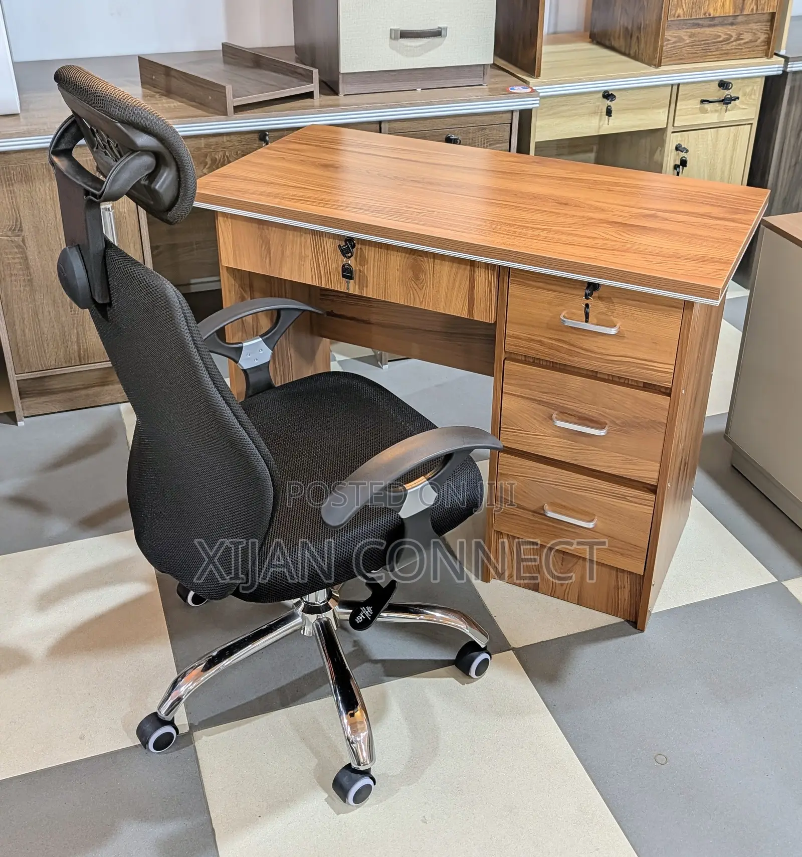 Office Desk and Ergonomic Chair Set for Home and Workplace