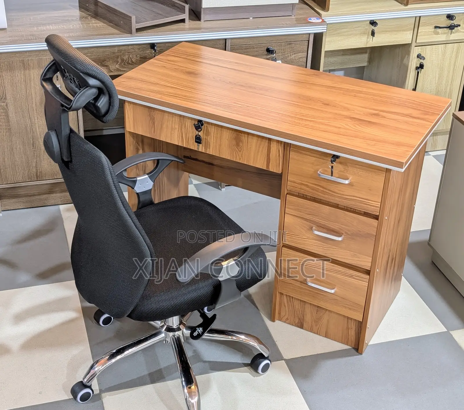 Office Desk and Ergonomic Chair Set for Home and Workplace